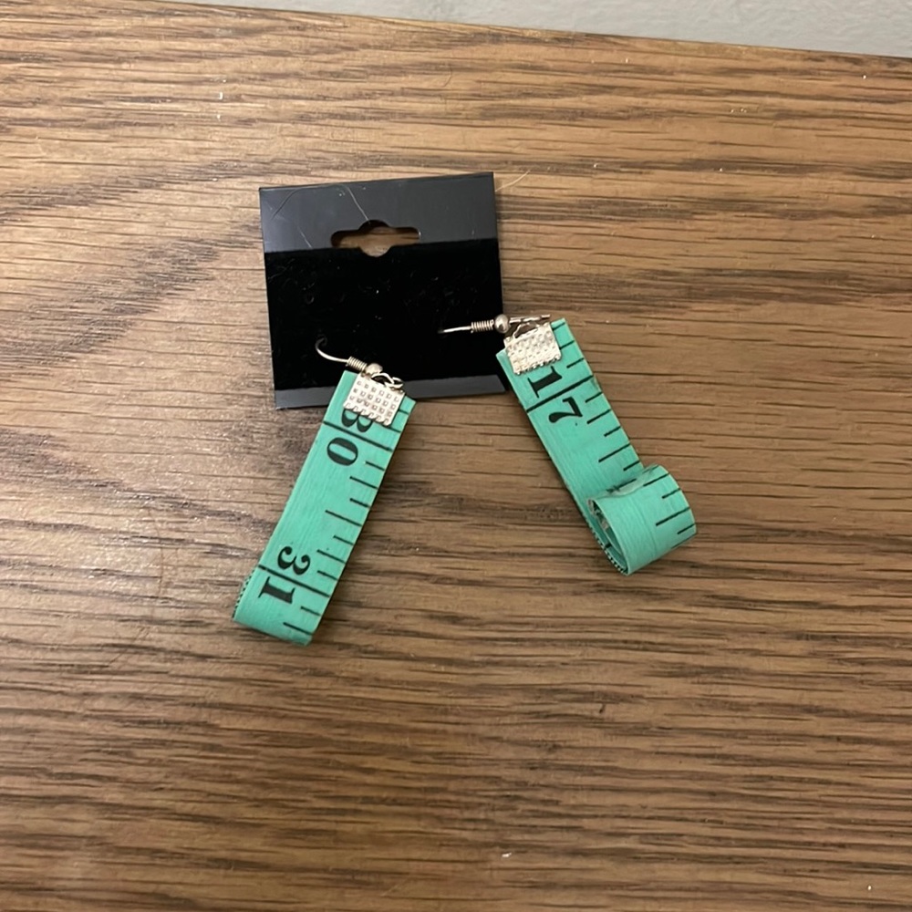 Measuring tape earrings